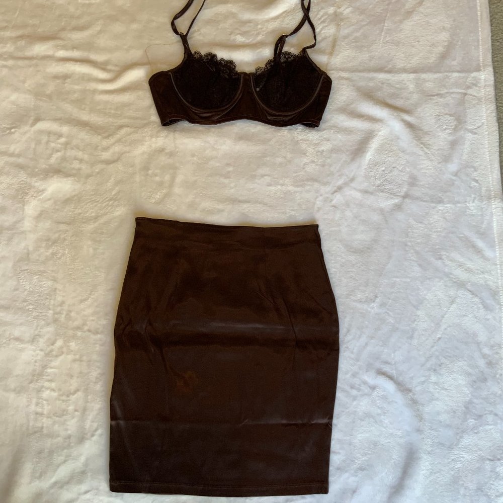 satin two piece